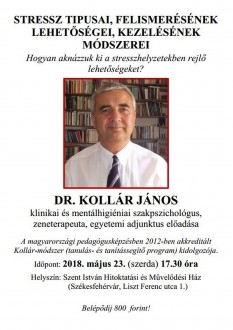 A stressz típusai, felismerése, kezelése - Dr. Kollár János előadása szerdán
